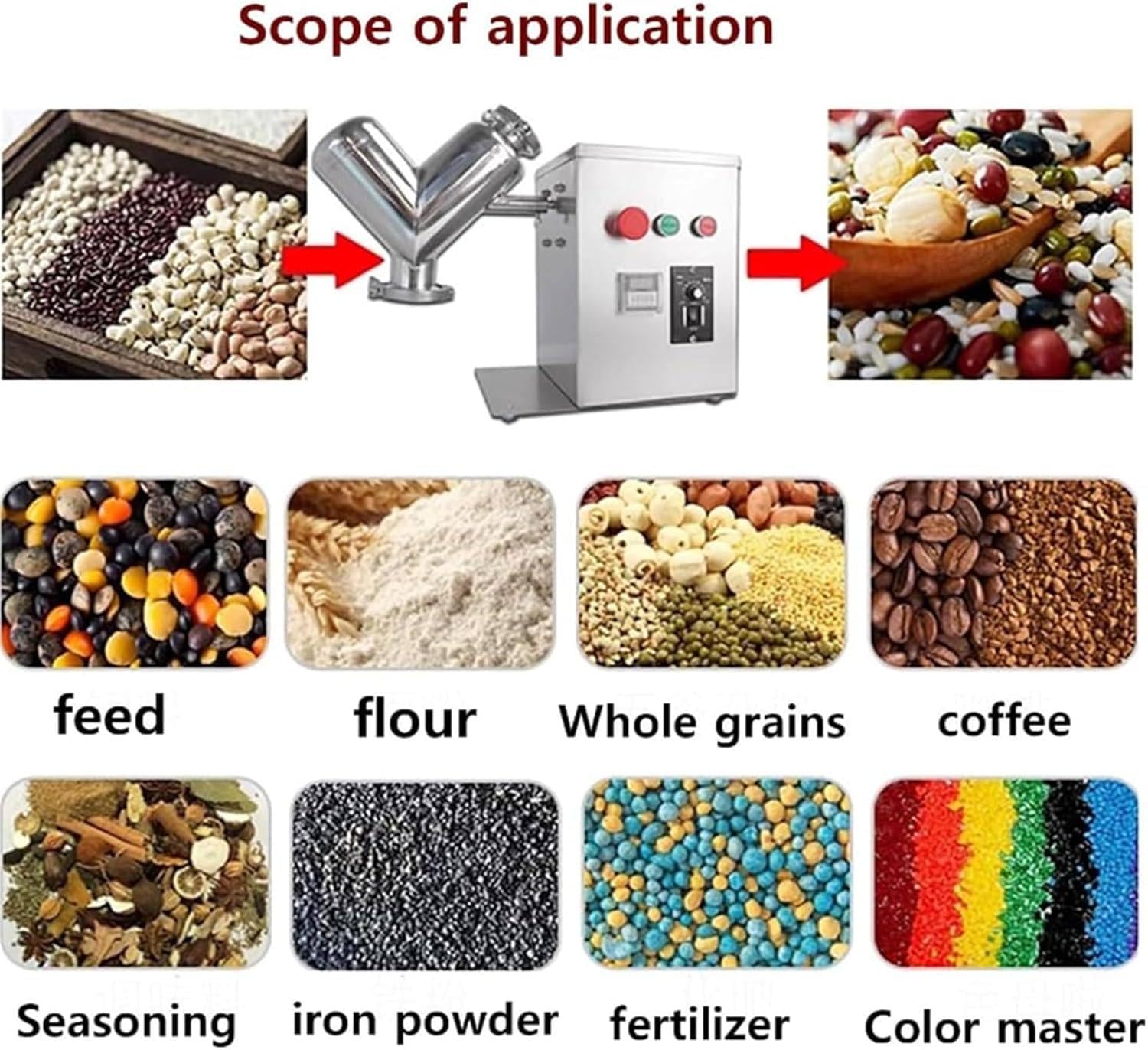 Impastatrice elettrica, impastatrice elettrica per polveri, impastatrice automatica a V, impastatrice commerciale in acciaio inox da 2 litri per laboratorio e industria alimentare
