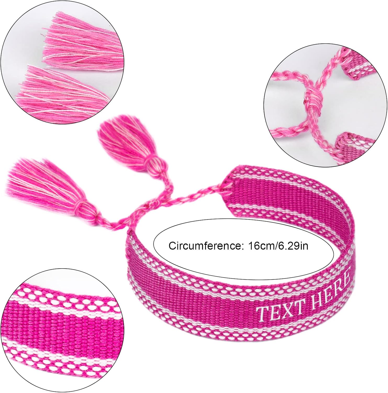 Custom Name Knitted Word Adjustable Bracelets, Personalized Woven Friendship Wrap Bracelets for Women - Image 2