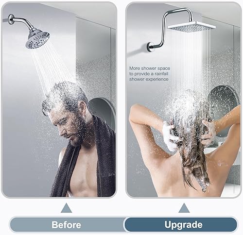 Miniatura 4 de BRIGHT SHOWERS Brazo de extensión de cabezal de ducha de 13 pulgadas con brida en forma de S, extensor de tiro alto largo de acero inoxidable, brazo