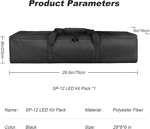 Miniatura 2 de soonpho Funda de transporte para trípode, 29 x 7 x 6 pulgadas29.5x7.9x6.3 in, bolsa de soporte de luz para estudio de fotografía, panel LED,