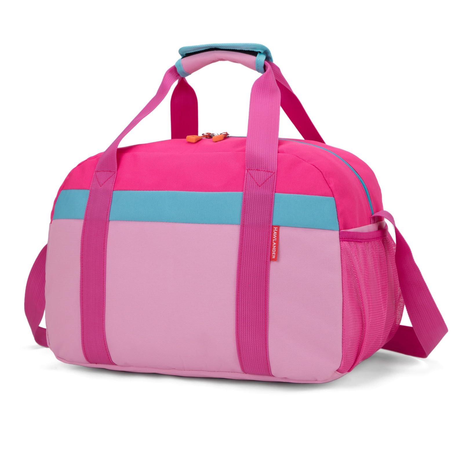 HawLander Small Duffle Bag for Kids Boys or Girls, Gym Bag for Sports Travel(Pink Rose)
