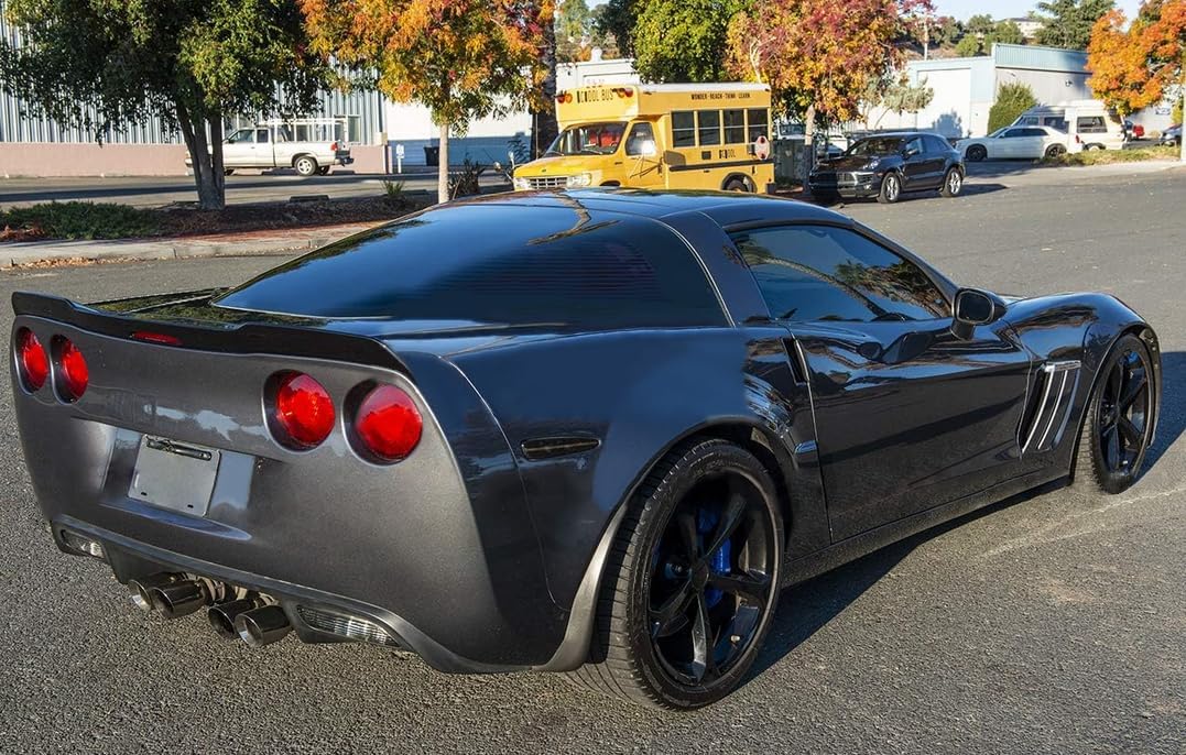 NINTE Rear Spoiler for 2005-2013 Chevrolet Corvette C6 | C6.5 ZR1 Extended Style ABS Gloss Black Painted Rear Trunk Lid Wing Spoiler (Not Fit for Convertible)