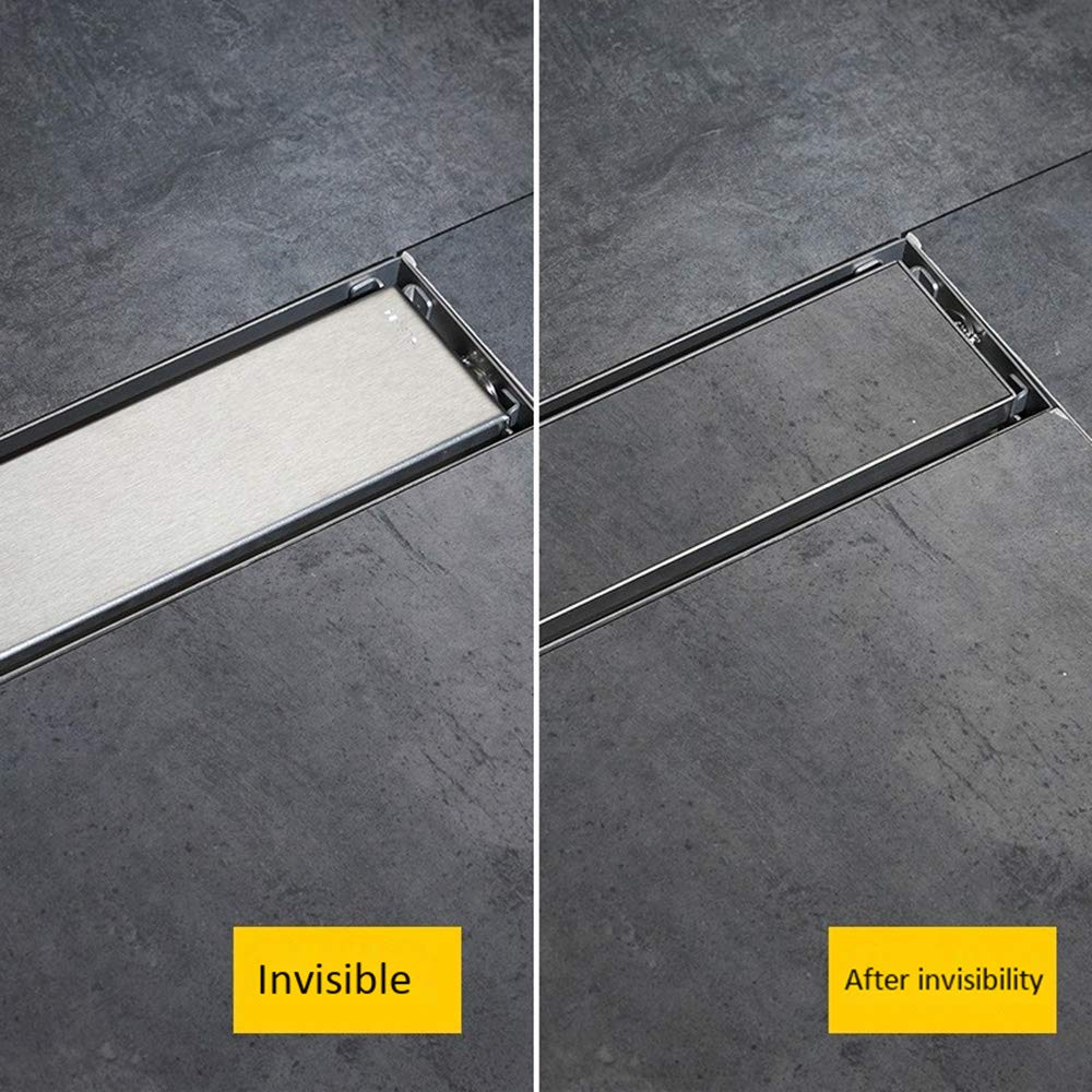 Scarico Lineare Per Doccia 81 Cm, 2 In 1 Nero Opaco Con Inserto Piastrelle, Acciaio Inox 304, Portata 36 L/min - 2