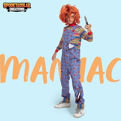 Miniatura 2 de Spooktacular Creations Disfraz de Chucky de Halloween para niño, disfraz de muñeca de película de terror poseído para fiesta de disfraces para niños