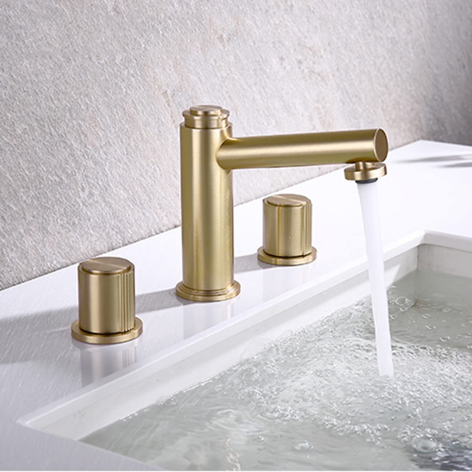 Robinet de salle de bains chaud et froid pour lavabo familial 3 trous