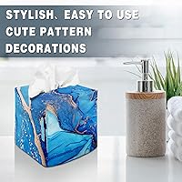 Vista 62 de Tissue Box Cover Square Decorative Tissue Box Holder Cute Funny Cube Tissue Case Cover-Alpaca Tissue Box Cover