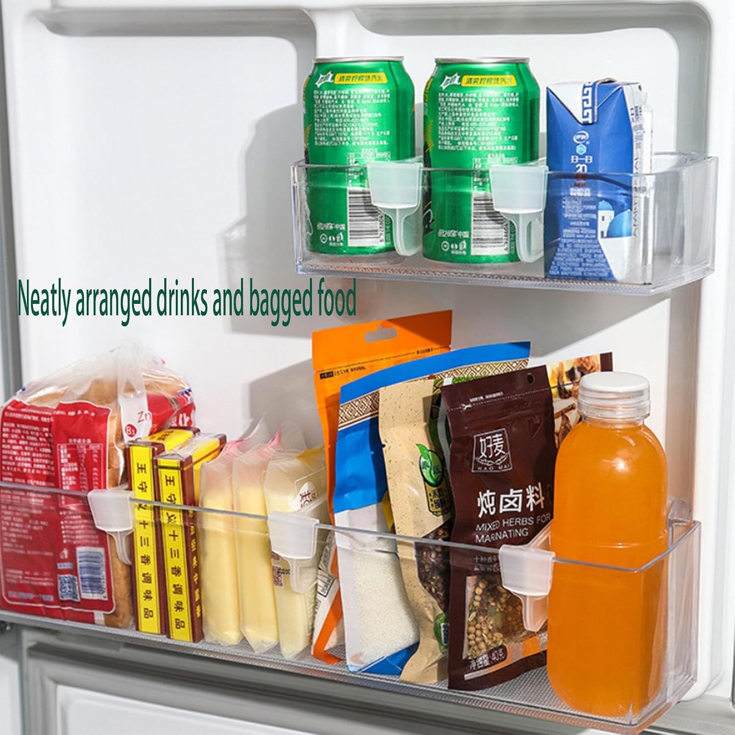 20 pcs Fridge Divider Set, Plastic Retractable Fridge Door Organizer Clip,Clear Refrigerator Organizer Bins Partition,Home Office Clear Tidy Supplies,Kitchen Household Storage Tools(2.8x1.9in)