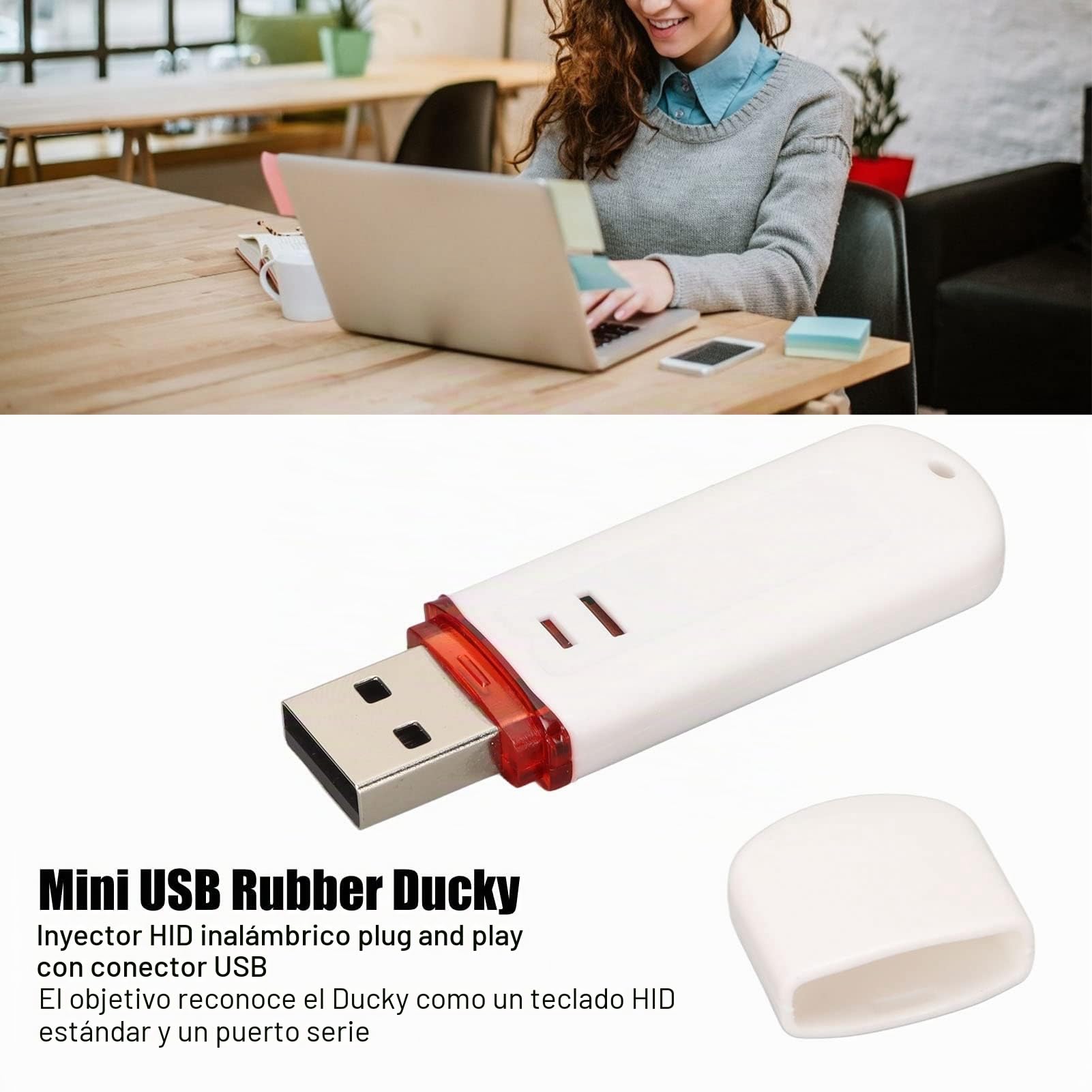 Zunate Inyector WiFi HID, con Conector USB, Compatible con Transmisión de Datos Rápida, Plug and Play, USB Rubberducky para Script de Comandos de PC