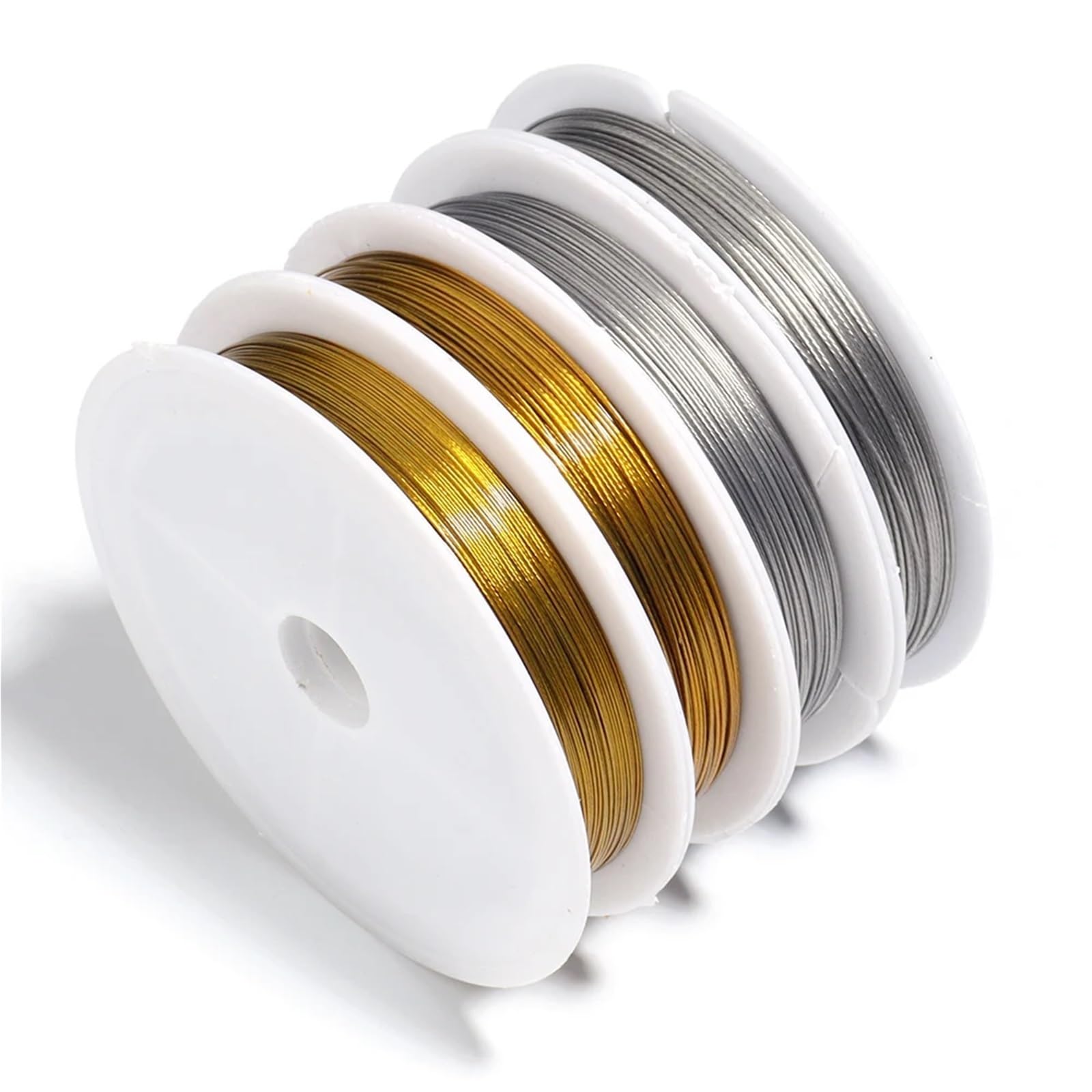 Elastyczny sznurek do bransoletek Drut jubilerski Linka ze stali nierdzewnej wędkarska tworzenia DIY Naszyjnik(Gold Color,0.8mm x 9m)