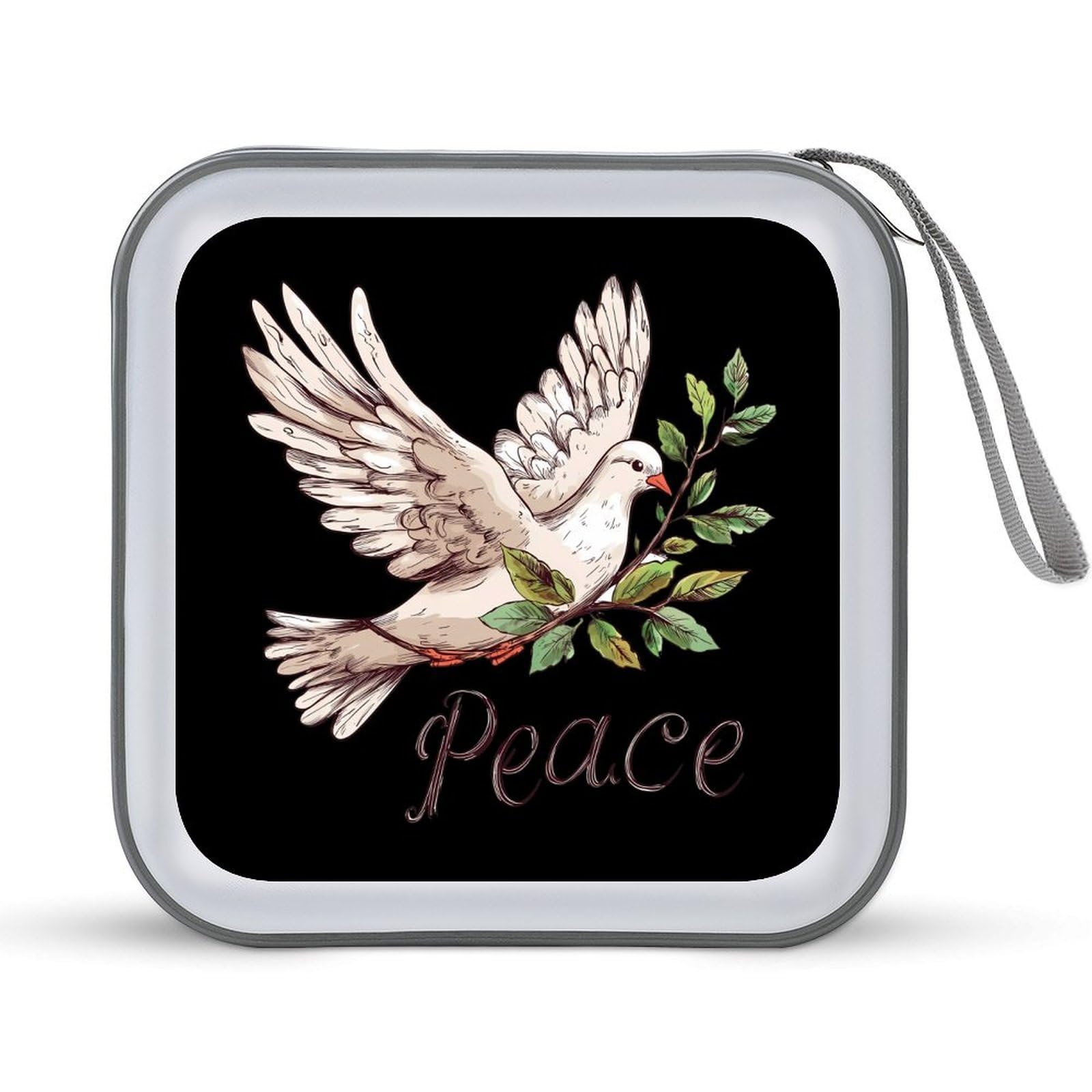 Peace Dove of Peace CD Case Portable DVD Holder Storage Organizer for Home Travel