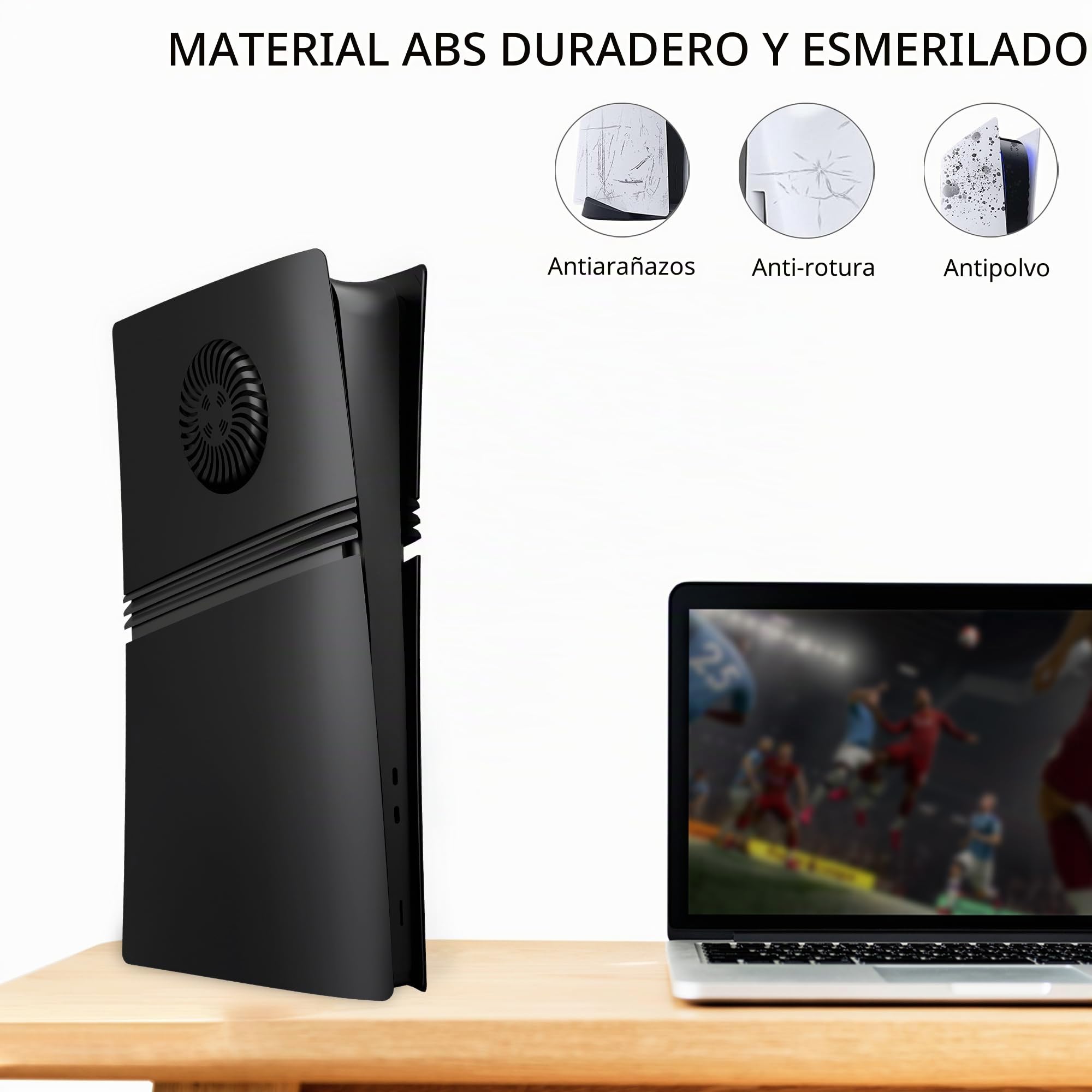 DOBEWINGDELOU Placa frontal para PS5 Pro Digital Edition con ventilación y filtro de polvo, cubierta de ABS a prueba de polvo, carcasa lateral de repuesto