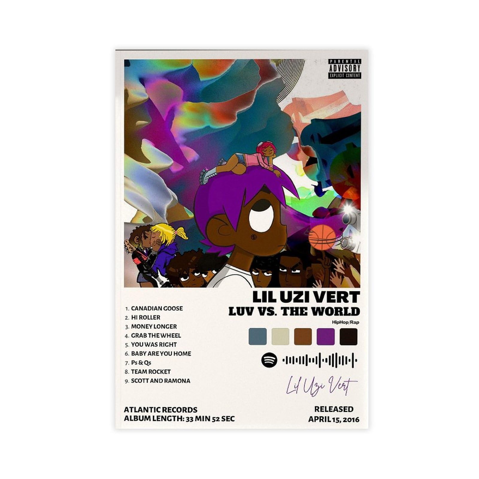 XipengiLil Uzi Vert Poster Luv Vs. The World Music Album Posters Canvas Poster Unframe:12x18inch(30x45cm)