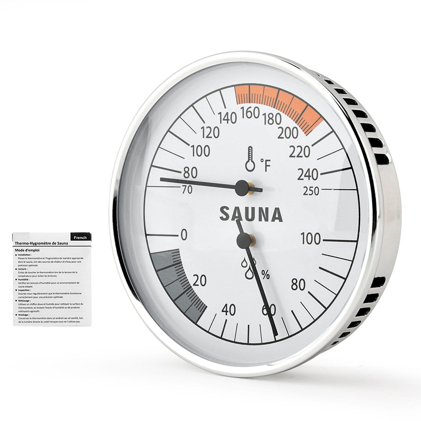 Photo 1 of 2 in 1 Sauna Thermometer Hygrometer, 70-250°F Heat-Resistant Easy to Read Gauge, 0-100% Humidity Monitor for Infrared Steam Sauna Room, Home Spa(White,Size:/)