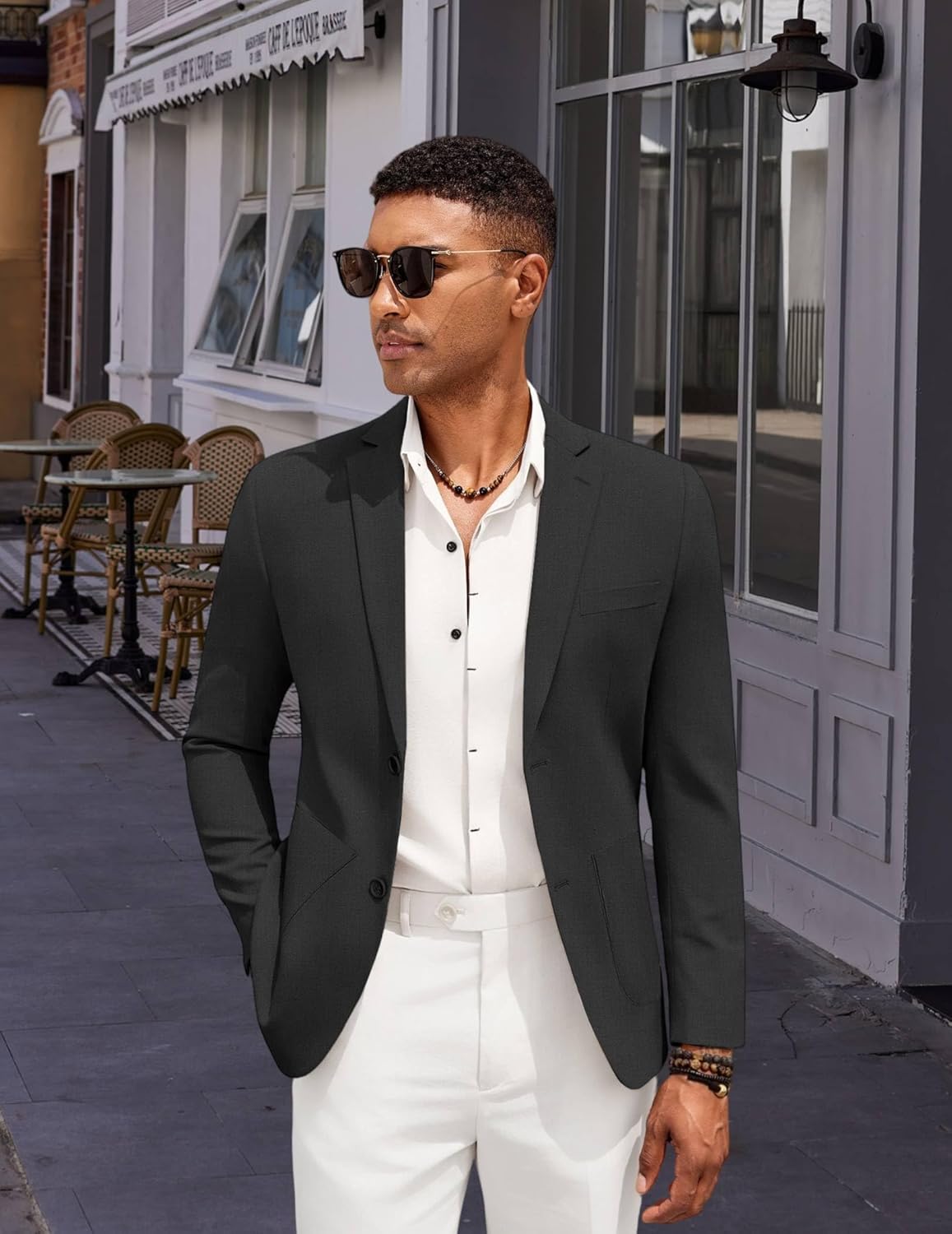 COOFANDY Men's Casual Linen Blazer Jacket Lightweight Sport Coats Two Button Suit Jackets - Image 5