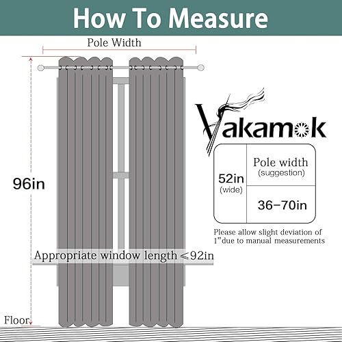 Miniatura 7 de Yakamok - Cortinas blackout para habitación, con ojales, térmicas, para oscurecer la habitación o sala, juego de 2 paneles