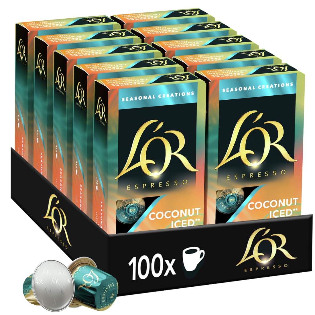 L'OR Espresso Café Coco | 100 Cápsulas | Intensidad 5, Compatible con máquinas Nespresso