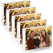JOHOUSE 5 Pack 4 x 6 Acrylic Picture Frames, Double Sided Magnetic Photo Frames Self Standing Frameless Transparent for Desktop Display Gifts for Women