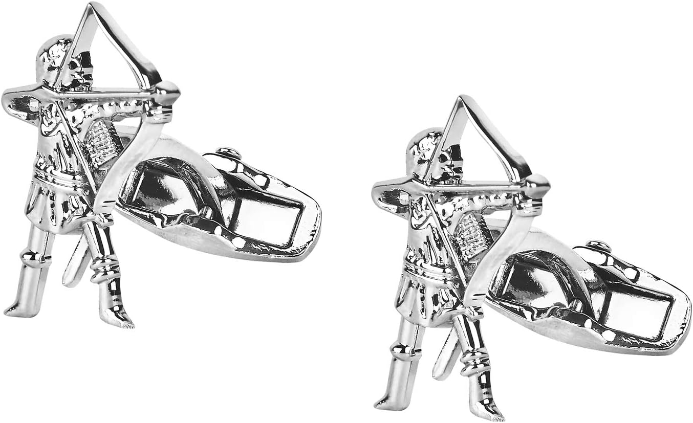 Shining Jewel - By ShivanshShining Jewel Designer Stylish Archer Bow arrow Accessories Silver Rodium Plated Cufflinks for Men (SJ_7126)