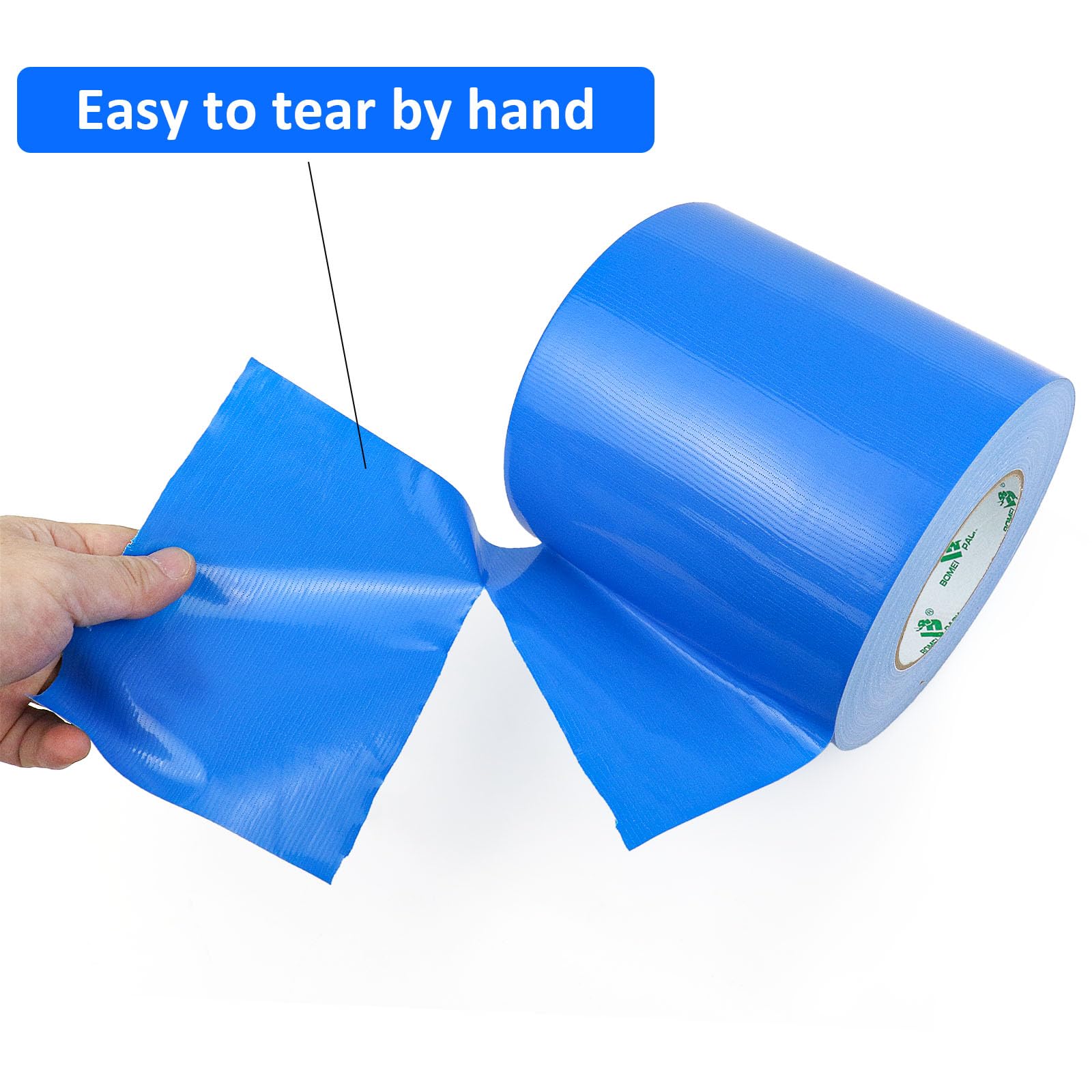 BOMEI PACK Cinta adhesiva de tela azul de 150 mm x 50 m, reforzada, resistente al agua, cinta adhesiva resistente para fijar reparaciones, cajas de etiquetado de manualidades, sellado y flejes para