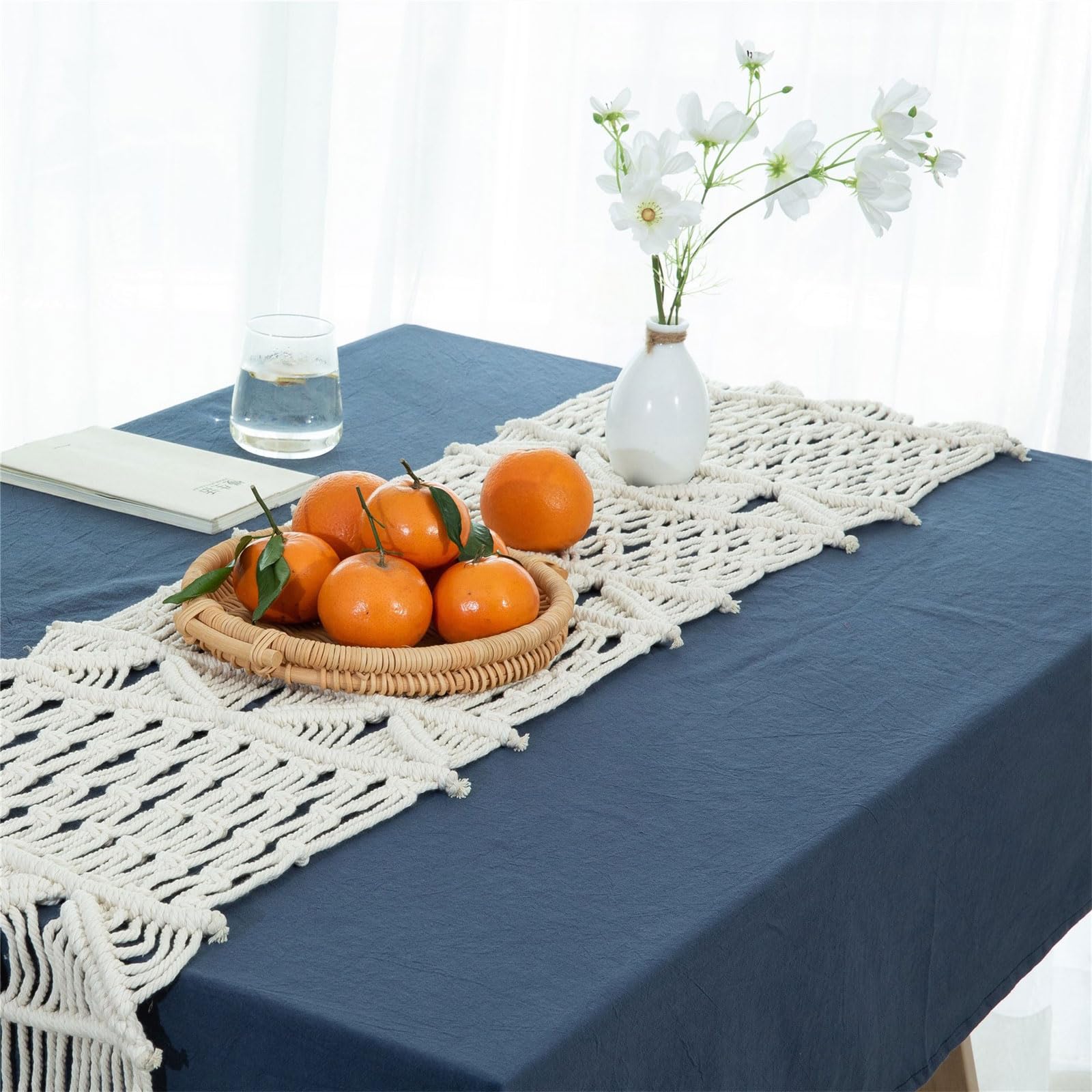 Generisch Tischläufer Tischdecke für Hochzeiten, Esszimmer, Couchtisch, Baumwolldesigns, Weihnachtsdekoration, rustikale Hochzeitsdekoration