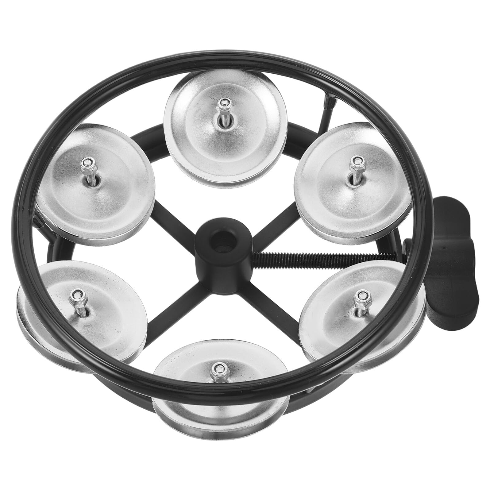 Ciieeo Pandereta de Hi-hat Montable con Campana de Doble Hilera y Perno de Montaje, Accesorio Ligero para Batería Profesional, Sonajero de Percusión para Uso en Escenarios y Conciertos