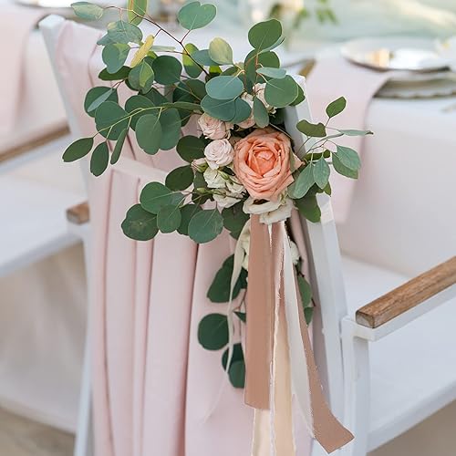 Miniatura 4 de 4 rollos de cinta de gasa con flecos hechos a mano de 1.5 pulgadas de ancho x 5 yardas por rollo, juego de cintas similares a la seda color piel y