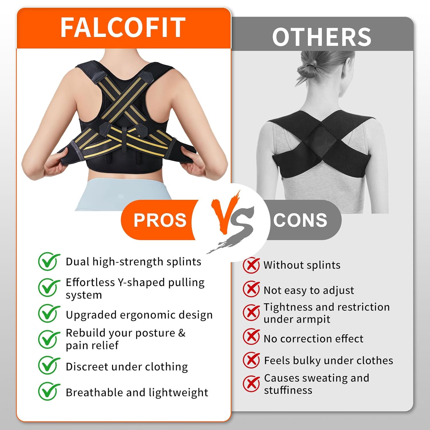 Posture Corrector for Men and Women, Instant Back Straightener, Adjustable Upper Back Brace, Invisible Shoulder Brace Hunchback Corrector for Slouching, Scoliosis, Neck Pain Relief (Medium)