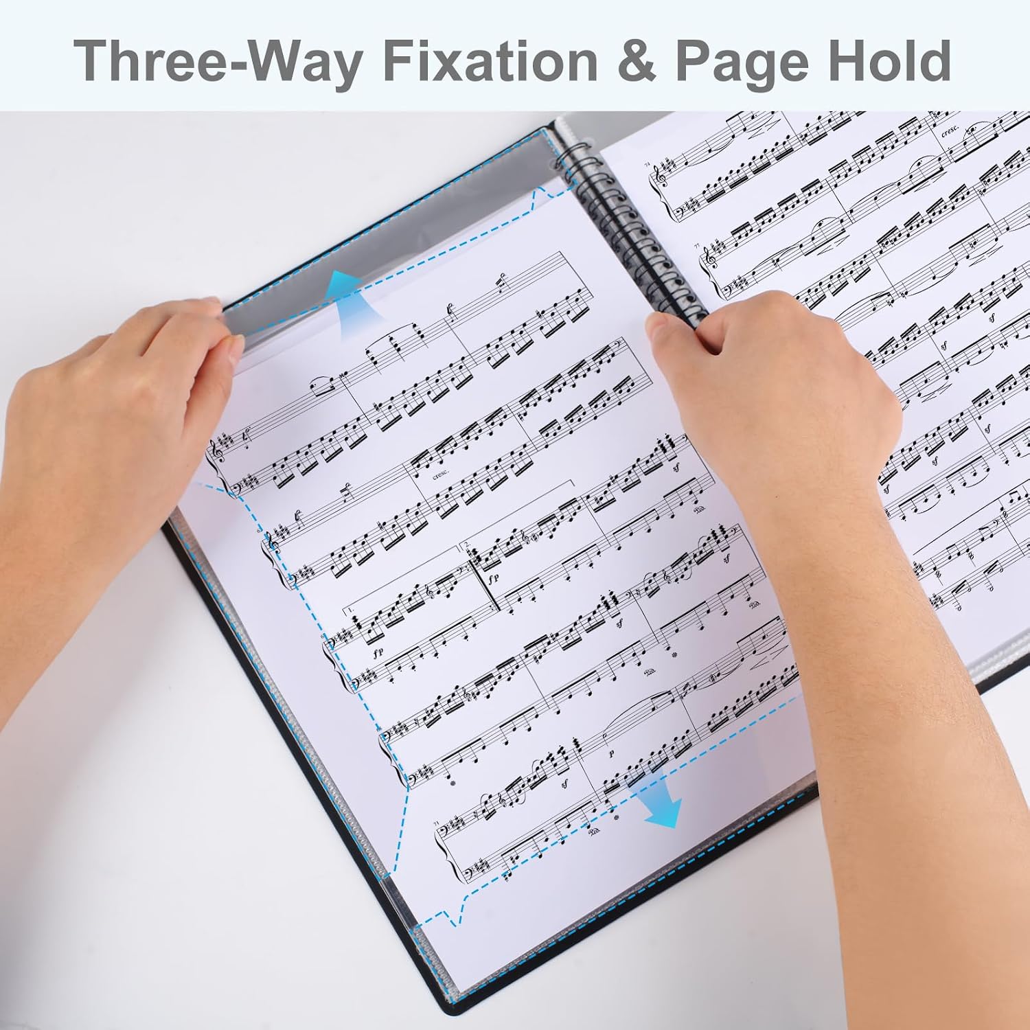 Sheet Music Folder, Premium Sheet Music Folder Organizer for Sheet Music, Sturdy Double Side Writable 40 Pages Spiral Binder Organizer Fits Letter Size (8.5 x 11 inches) by Pniimoo