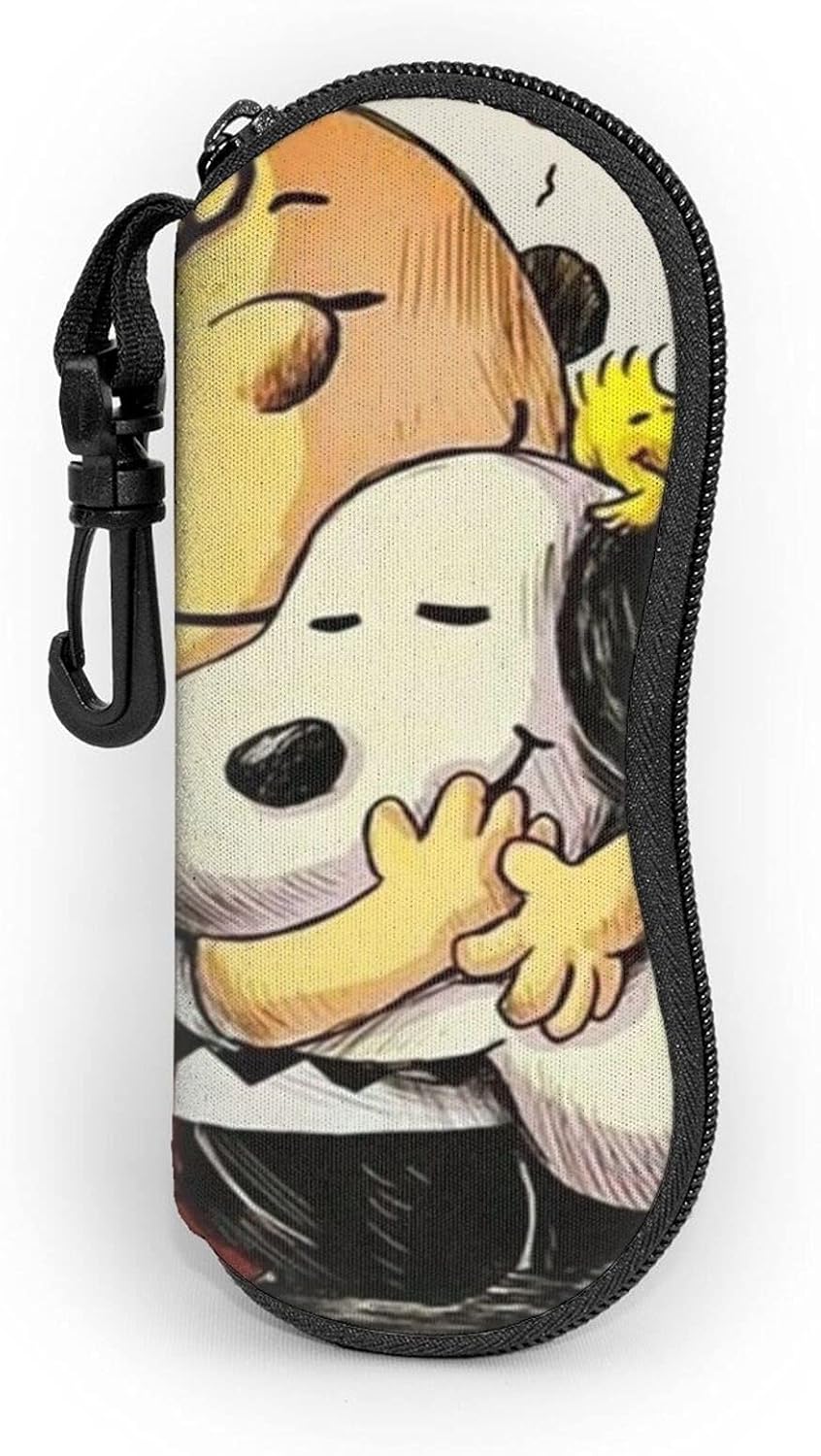 スヌーピー ピーナッツ メガネケース 眼鏡ポーチ サングラス 小物入れ フック付き 筆箱 コンパクト ジッパー付き ファスナー式 多機能収納ケース 驚きの値段