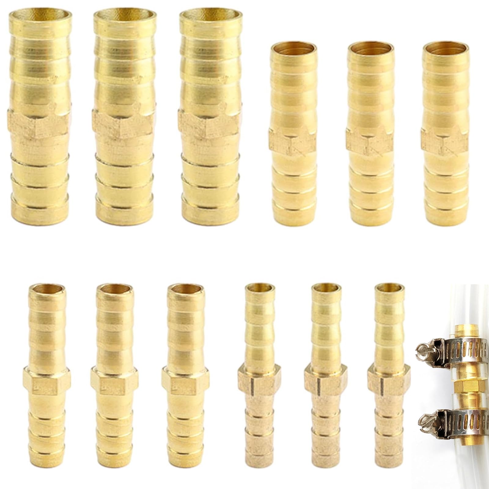 12 Connettori Tubo In Ottone 6mm X 1/2" - Per Acqua, Gas E Aria Con Fascette - Foto 14