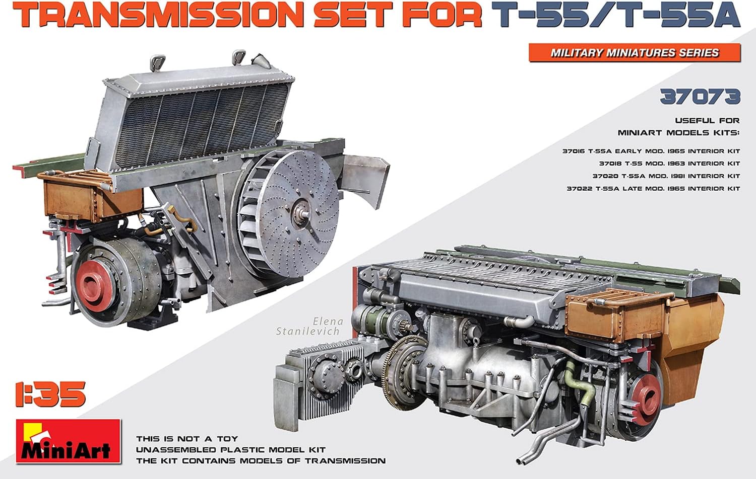 MiniArt 1/35 Scale Transmission Set for T-55/T-55A - Model Building Paints and Tools # 37073