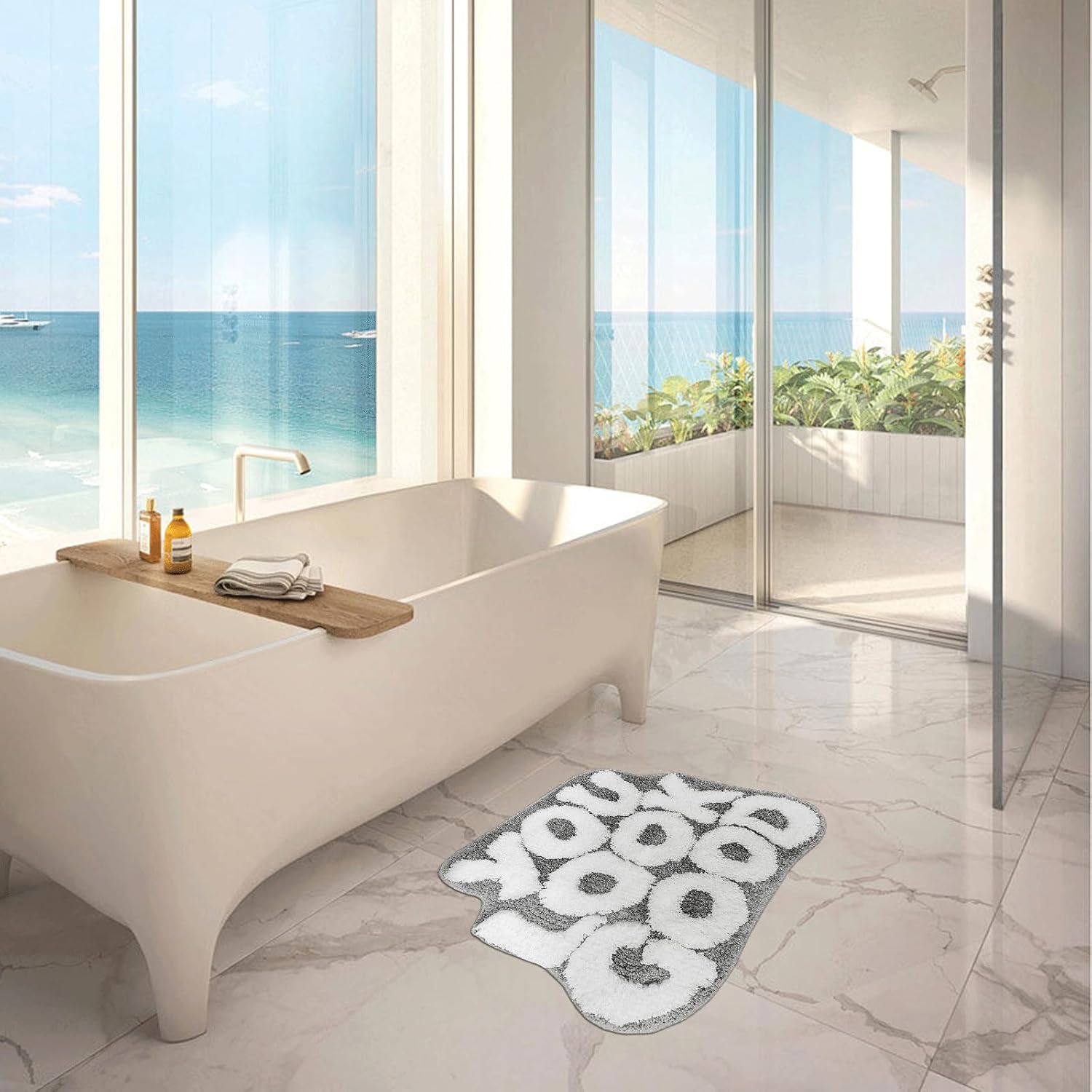 You Look Good Bath Mat Cute Bathroom Rugs, Grey Kitchen Rugs Door Mats Soft & Absorbent Plush Coral Fabric, Cool Funny Indoor Welcome Mats Home Carpets Non-Slip Washable 25”x21”