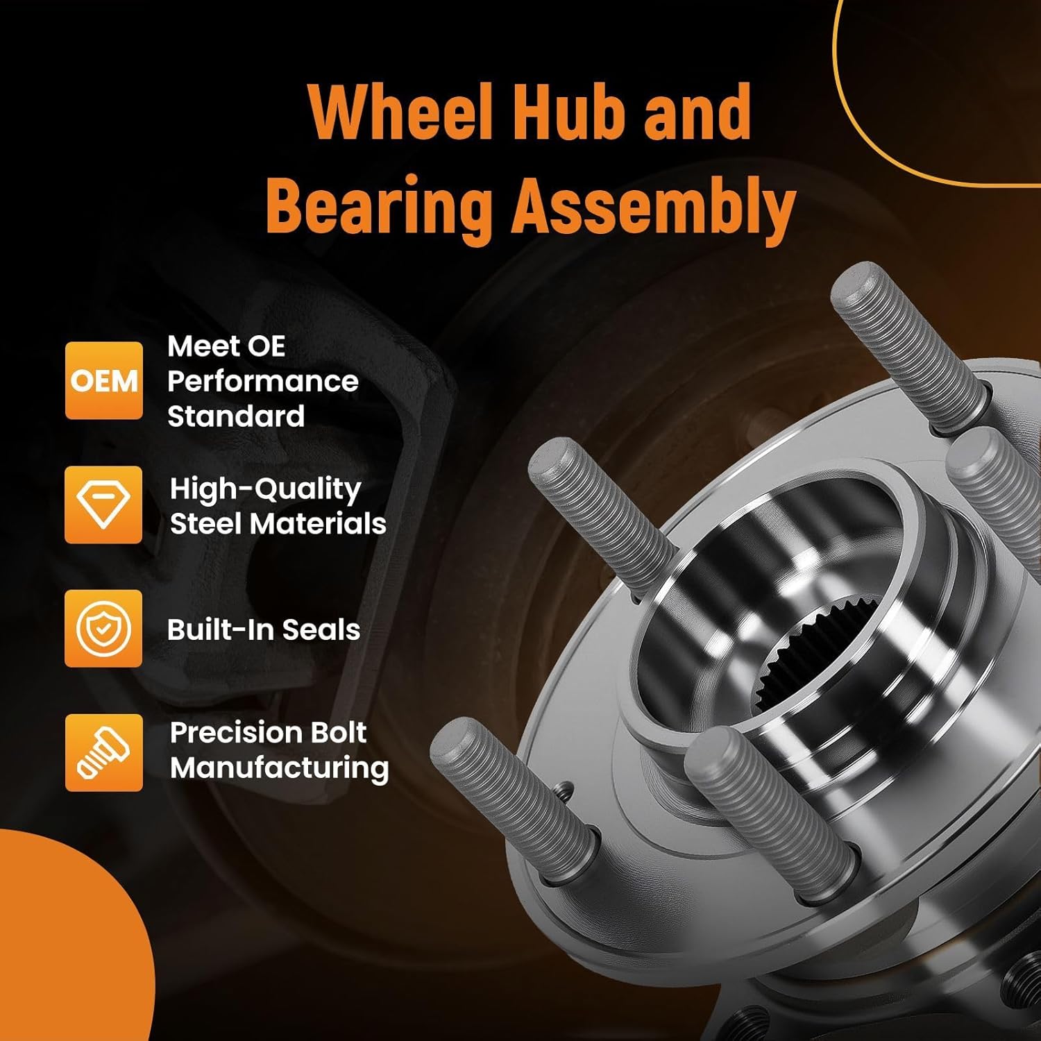 maXpeedingrods 513266 Front Wheel Hub and Bearing Assembly for Hyundai Santa Fe 2007-2014, for Hyundai Santa Fe Sport 2013-2014, for Hyundai Veracruz 2007-2012, for Kia Sorento 2011-2015 All Models