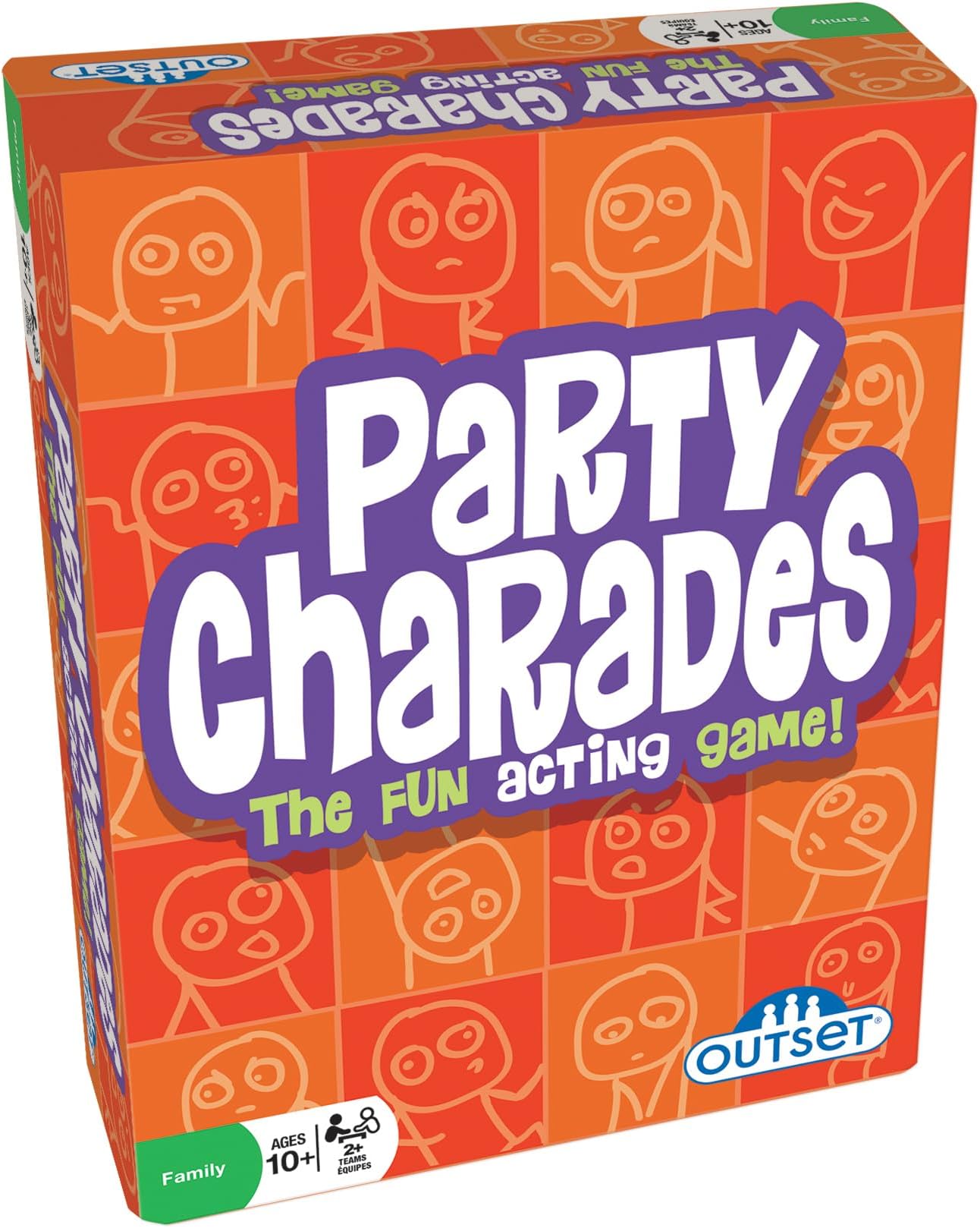 Outset Media- Party Charades Game - Family-Friendly Fun with 500 Charades Cards and Timer - Group Game Night Essential, Ages 10 and up, Amazon Exclusive