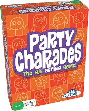 Outset Media- Party Charades Game - Family-Friendly Fun with 500 Charades Cards and Timer - Group Game Night Essential, Ages 10 and up