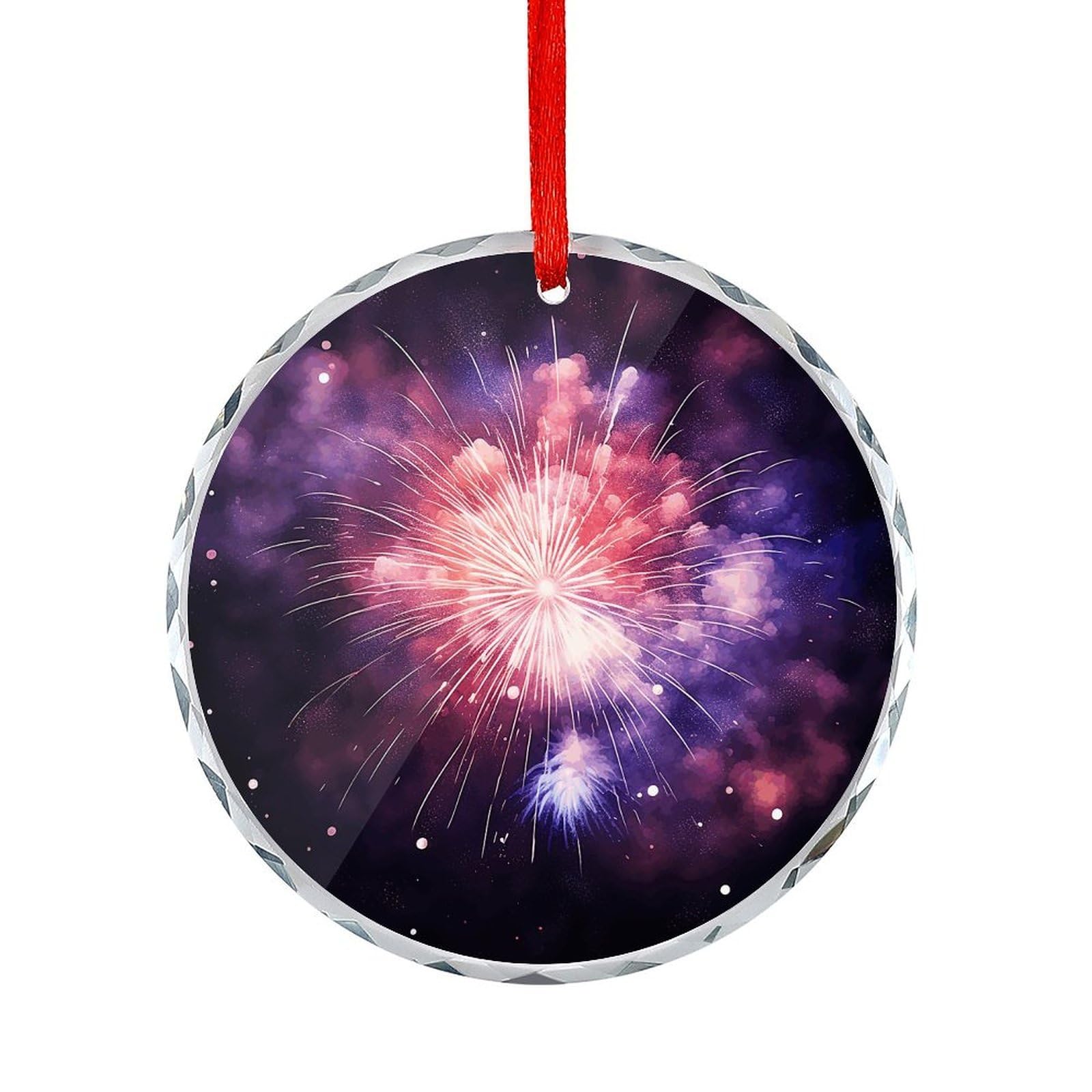 Fodpand Women's Style Exploding Fireworks Round Glass Ornament Keepsake Gift Exchange Ideas Car Decor,Christmas Ornaments For Tree Window Garden Ornaments