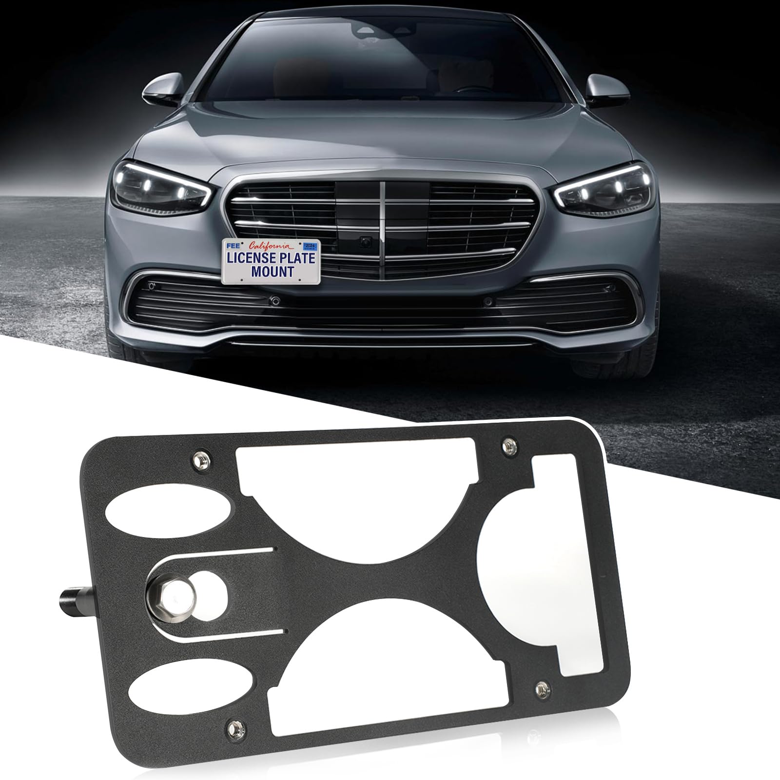 Amazon.com: No Drill Front Bumper License Plate Mount Compatible