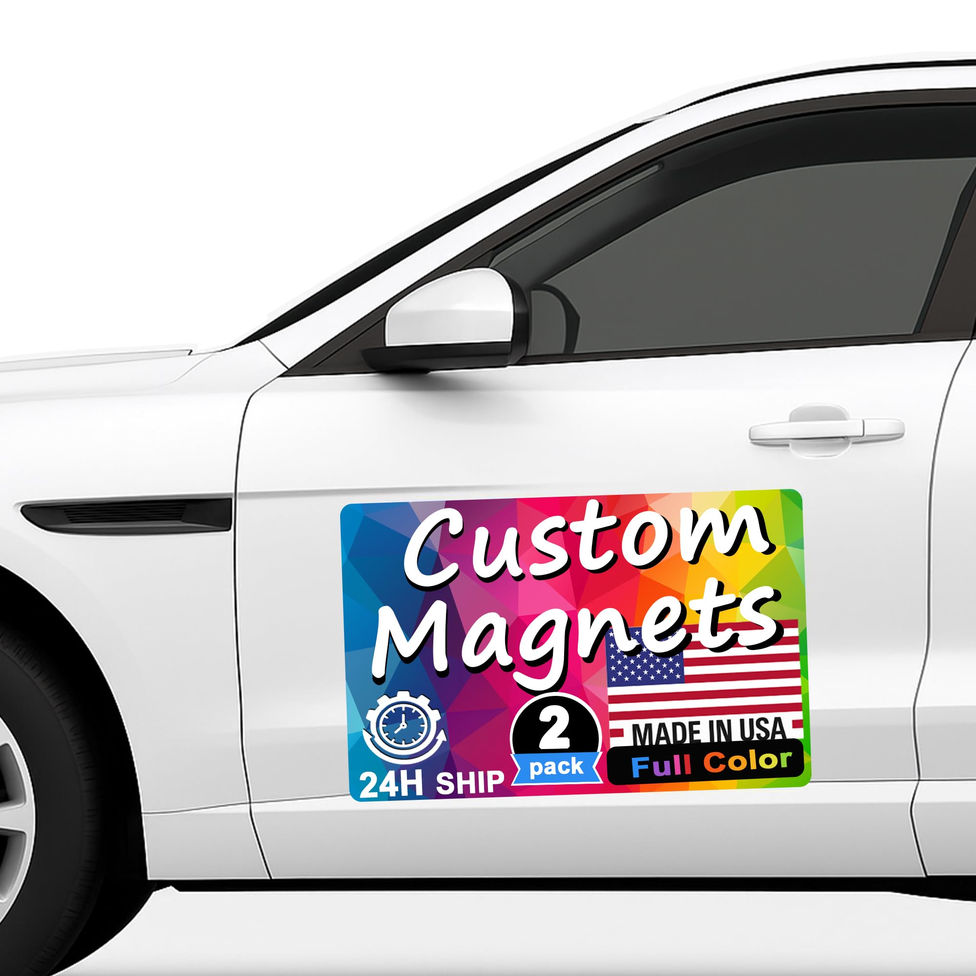 Custom Car Magnet Sign ║ 2-Pack for Both Sides of Your Vehicle ║ Personalized Logo Text for Your Car Van Truck ║ Magnetic Sign for Cars ║ Custom
