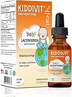 Vista 1 de Kiddivit Baby Lactoferrin Liquid Drops – Gentle Immune Support Supplement – 100mg Formula with Prebiotic Inulin – 60 Daily Servings – Sugar Free