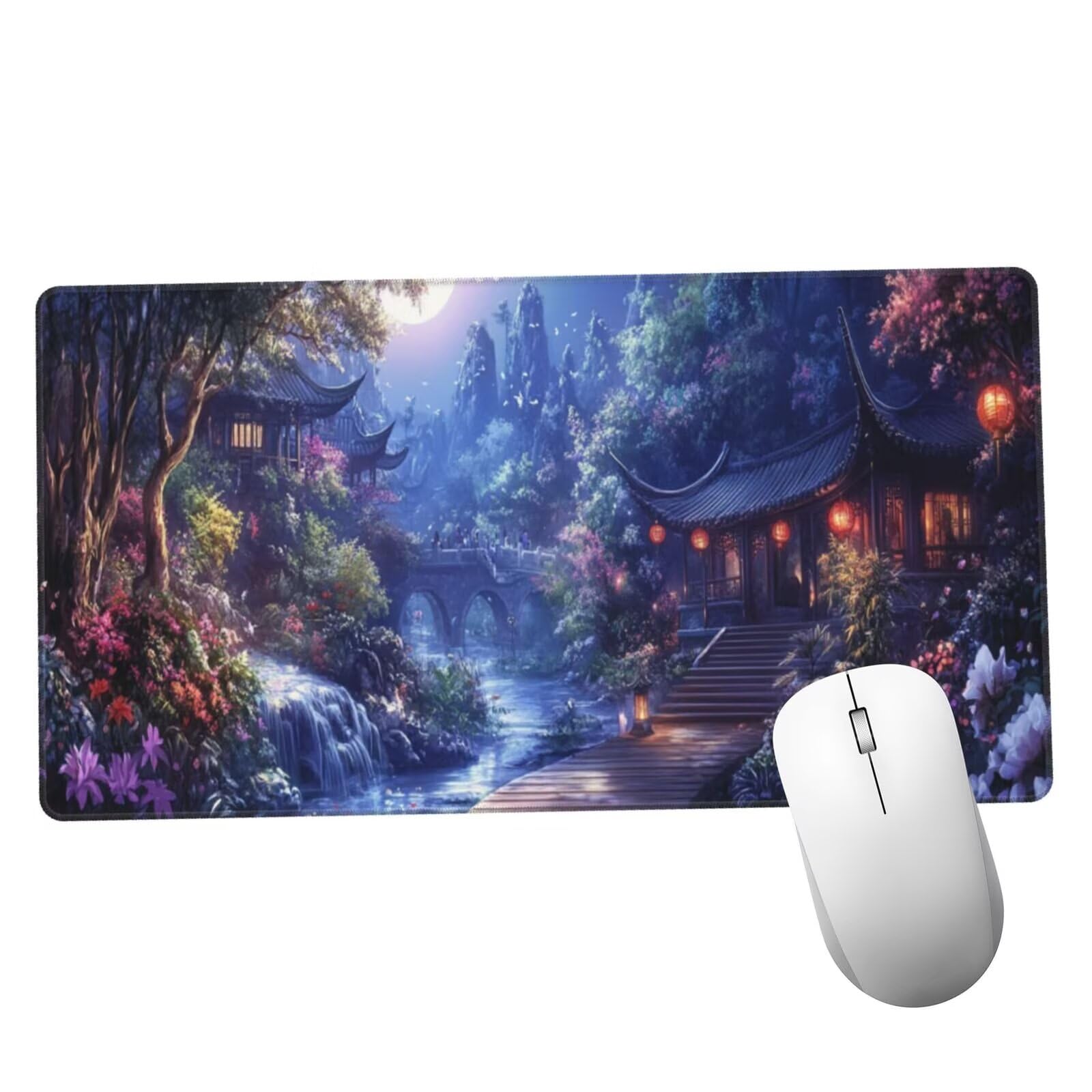 Fioletowa podkładka pod mysz XXL Dream mata na biurko 1600 x 800 x 3 mm zmywalna podkładka do gier na laptopa, z antypoślizgową gumową podstawą dla graczy, PC, pracowników biurowych Y453