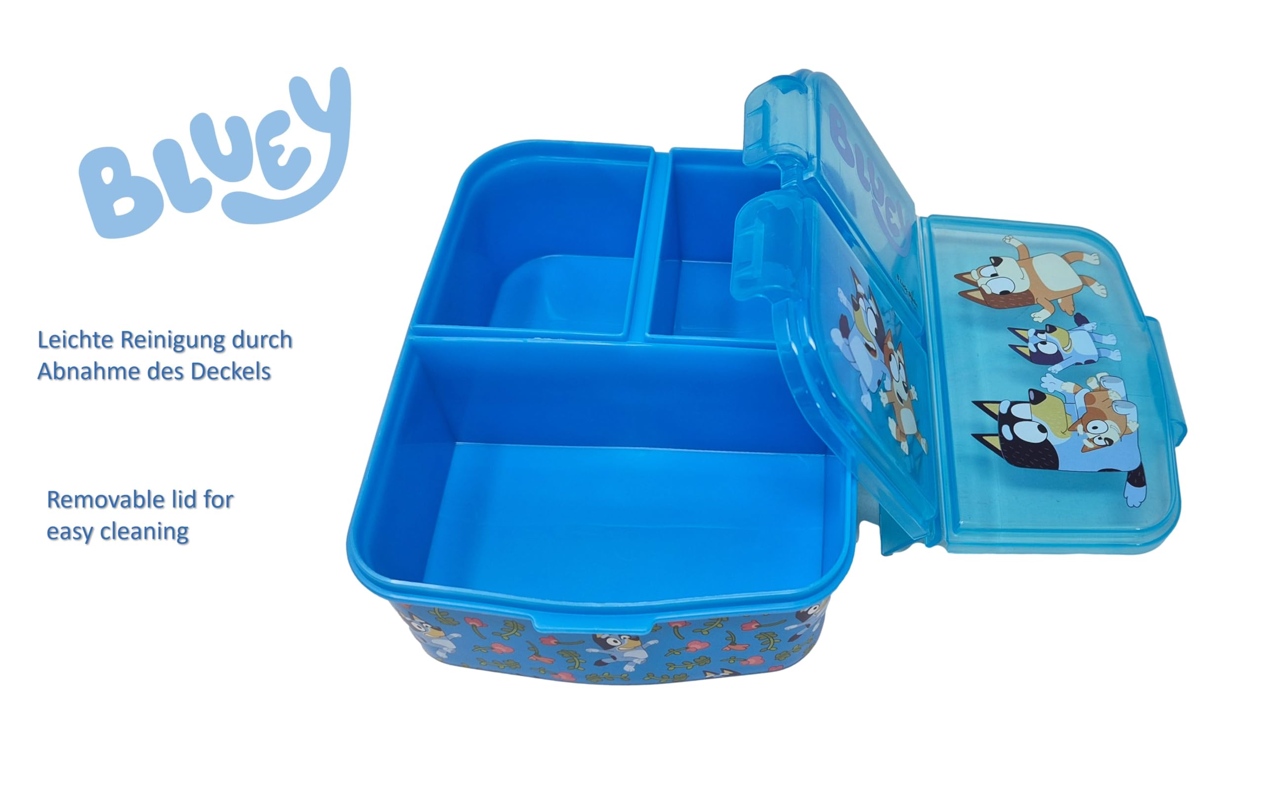 Portamerenda Bluey Per Bambini - Lunch Box 3 Scomparti Con Borraccia 340ml - Foto 3