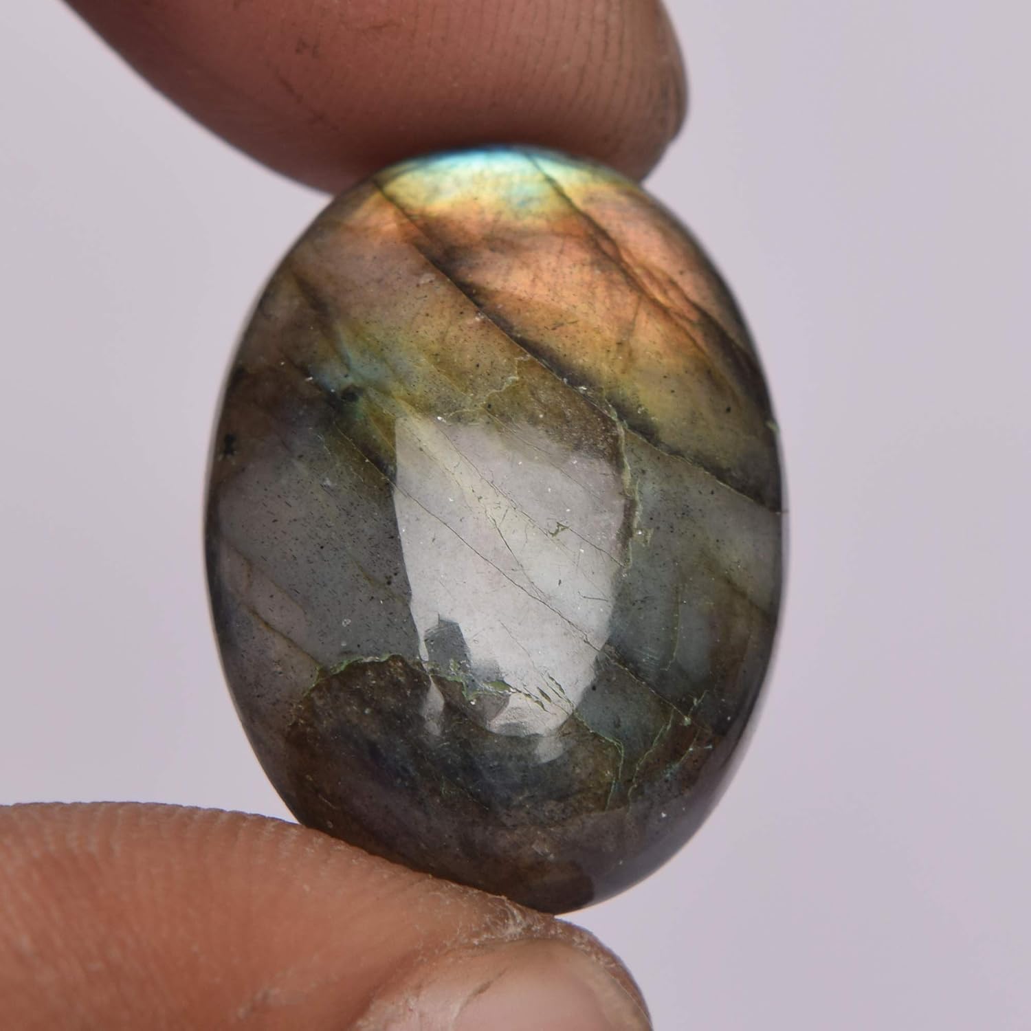 Natural Labradorite 23.50 Carat Oval Cabochon Loose Gemstone Certfied Labradorite Healing Stone