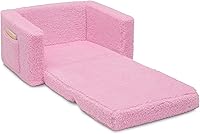 Vista 9 de Delta Children Cozee - Silla convertible 2 en 1 de sherpa abatible para niños, color rosa