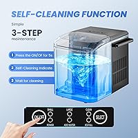 Vista 3 de NEWBULIG Ice Makers Countertop with Handle, Portable Ice Machine, 9 Bullet Ice Cubes in 6 Mins, 26lbs in 24Hrs, Auto-Cleaning, with Basket and