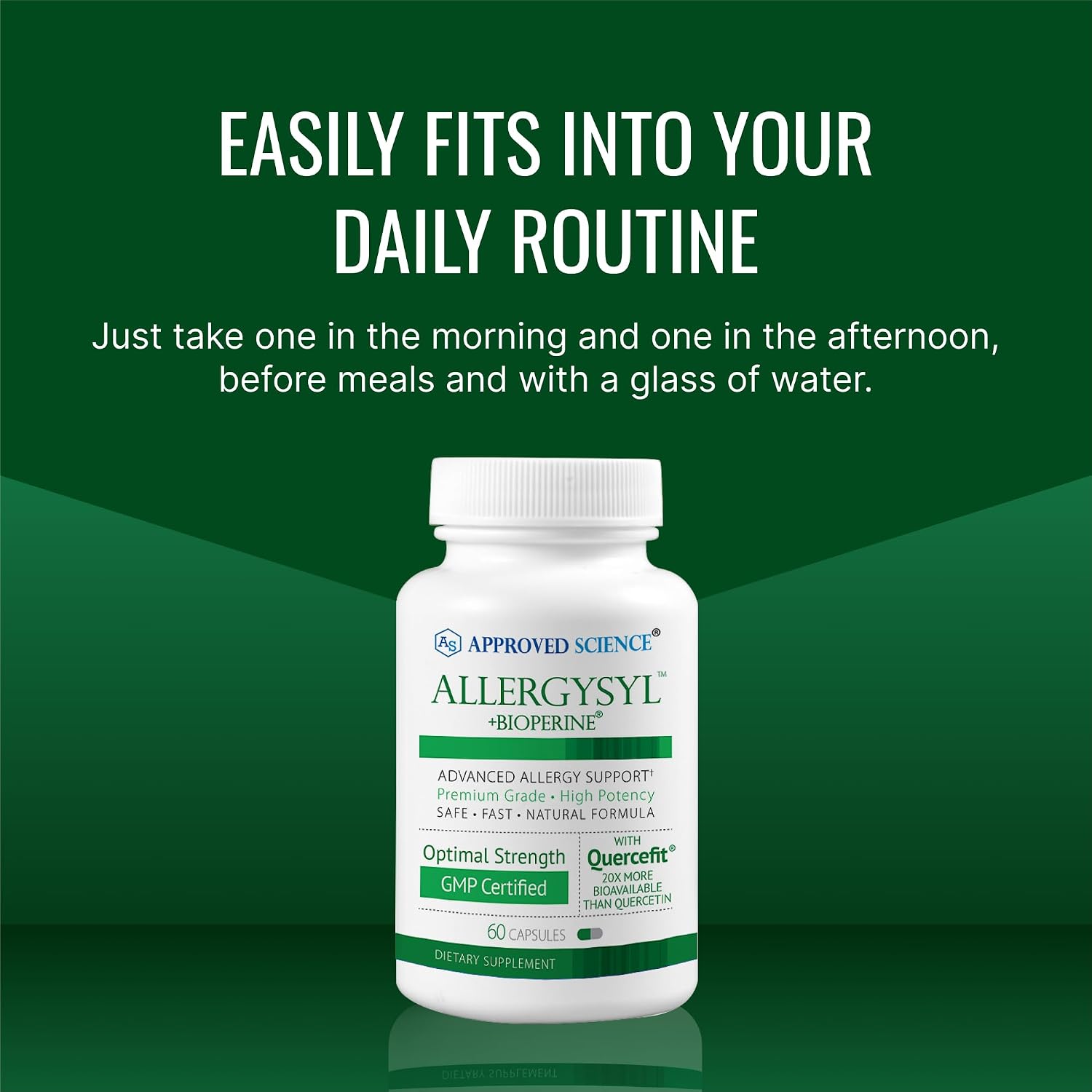 Approved Science Allergysyl - Lower Intensity of Seasonal Allergies, Boost Immunity, Rich in Antioxidants - Vegan Friendly - 60 Capsules - Made in USA