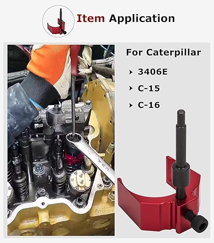Miniatura 2 de 9U-7227 Herramienta de medidor de ajuste de altura del inyector para CAT Caterpillar 3406E, C-15 y C-16 (rojo)
