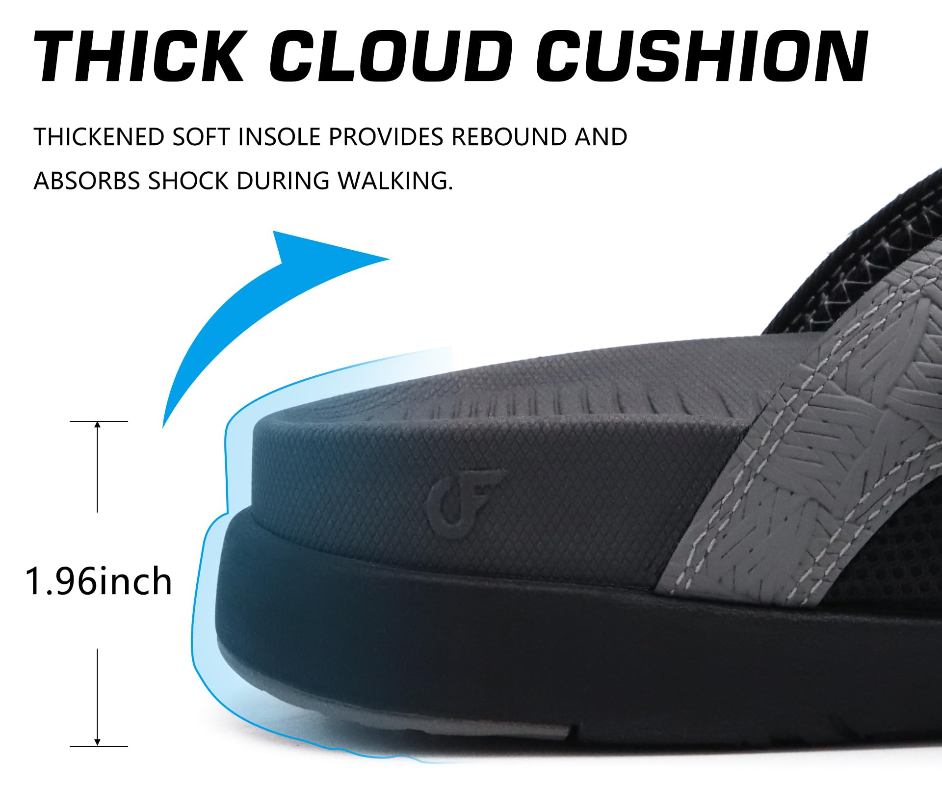 COFACE Chanclas Hombre Deportivo Soporte Arco Sandalias para la Playa Piscina Flip Flops de Dedo Verano Antideslizante
