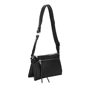 正規品・追跡付き◆JILLSTUART◆Black nylon flap type cross Isabelle Multicompartment Faux Leather Crossbody Bag with