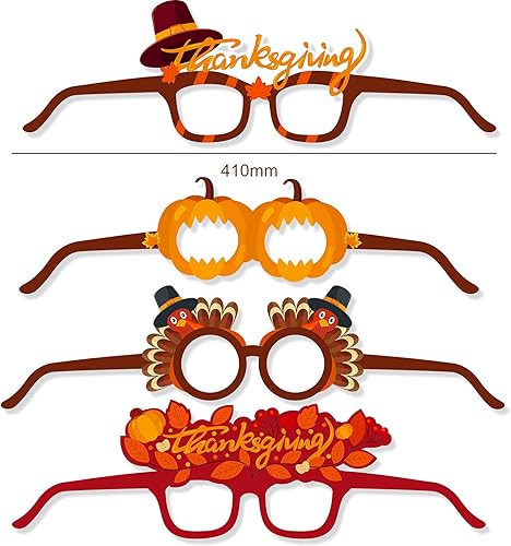 Miniatura 3 de HOWAF Paquete de 27 vasos de papel de pavo para fiesta de Acción de Gracias, accesorios divertidos para cabina de fotos para niños y adultos,