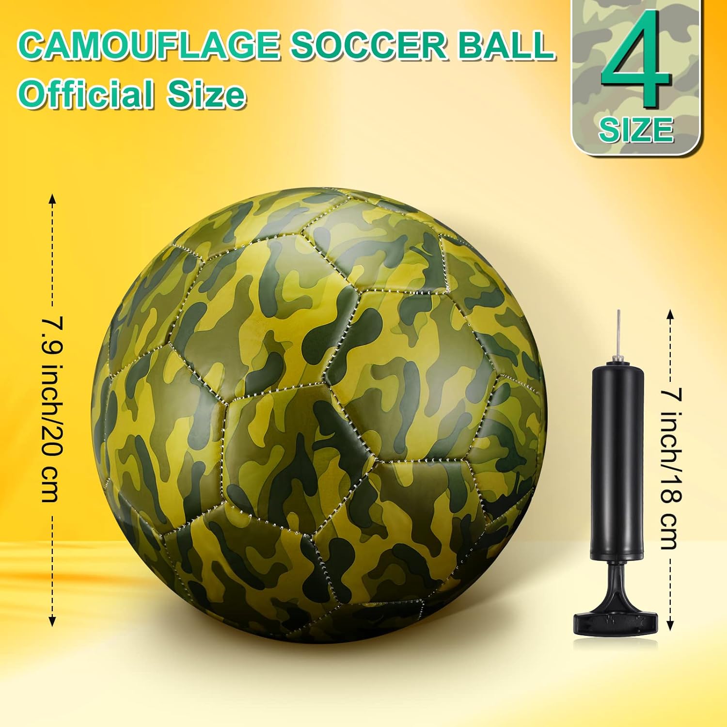 4 Pack Soccer Ball with Pump Size 4, Size 5, Outside Sport Soccer Ball Machine Stitched Ball for Game Training Practice Youth Adult Soccer Players : Sports & Outdoors